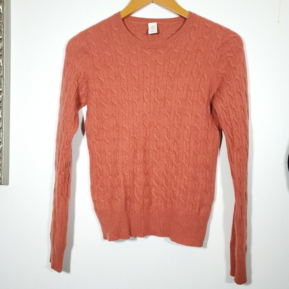 Kinross 100% cashmere cable knit crew neck sweater XS
